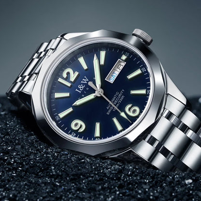 Relógio CARNIVAL para homem em tungsténio, marca de luxo, movimento automático NH36, relógio mecânico de pulso para homem, resistente à água, Montre Homme