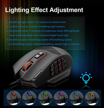 E-YOOSO X-39 USB Wired RGB Gaming Mouse, 24000 DPI Programmable Gaming Mouse with 19 Buttons, Optical Gaming Mouse for PC & Laptop