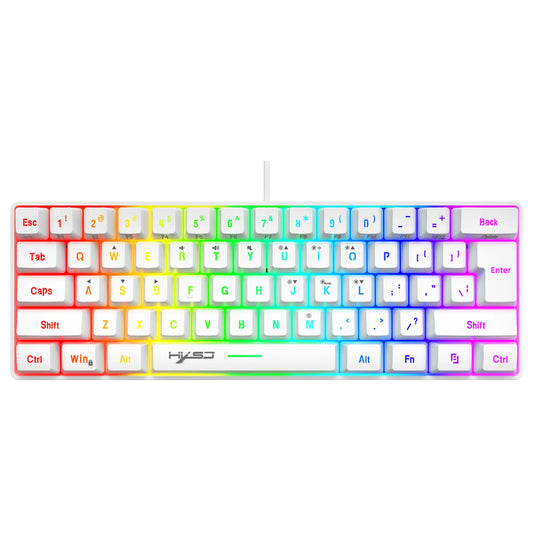 New Mini Gaming keyboard Wired Thin Film Keyboard 61-key Touch RGB Glow Multiple Quick Key Combination Suitable For Gaming Office