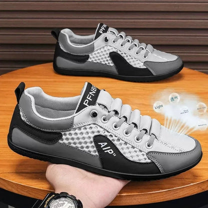 Men's Slip-On Lace-Up Casual Sports Shoes Breathable Mesh Unisex Spring Autumn Season Low Cut Flat Footwear Quick Easy Wear