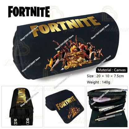 Anime Pencil Bag Kawaii Fortnite Pencil Case Large Capacity Waterproof Handheld Cosplay Pencil Pouch Office Stationary Gift Toy