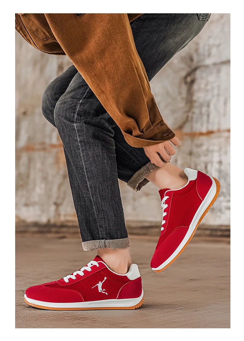 Men's Shoes, Spring and Autumn Trendy Shoes, New Cross-Border Models, White, Black, Red Sneakers, Soft-Soled Breathable Men's Low-Top Versatile Casual Shoes