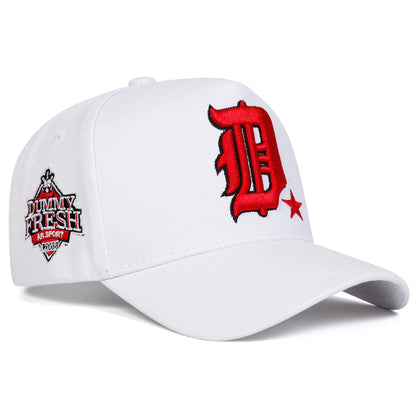 Unisex gotisk D-bokstavsbroderad DUMMY FRESH-baseballkeps, justerbar fritidskeps, vår- och höstmodell, solskyddskeps för utomhusbruk