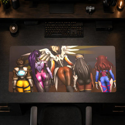 Tapete de Rato Gaming Overwatch para Escritório, Antiderrapante, DIY, Grande, para Teclado e Rato, com Bordas Overlock