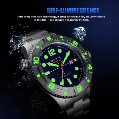FeelNever Top Brand Luxury Mechanical Watch Profession Casual Sport Stainless Steel Automatic Men's Watches Fashion Wristwatches