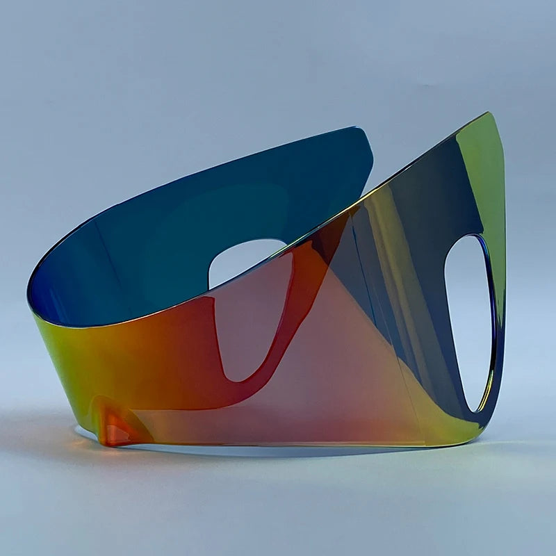 Oversized One-Piece Shield Punk Sunglasses Women 2026 Luxury Brand Sports Rimless Windproof Mask Sun Glasses Wrap Around Eyewear