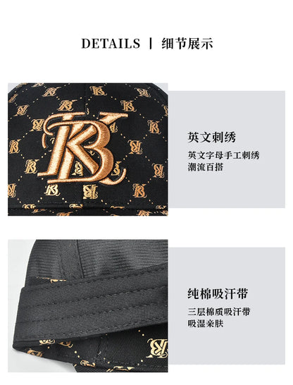 Boné de basebol estilo casal 2025 com estampado e bordado coreano para mulher, para festa ao ar livre, quatro estações, boné masculino