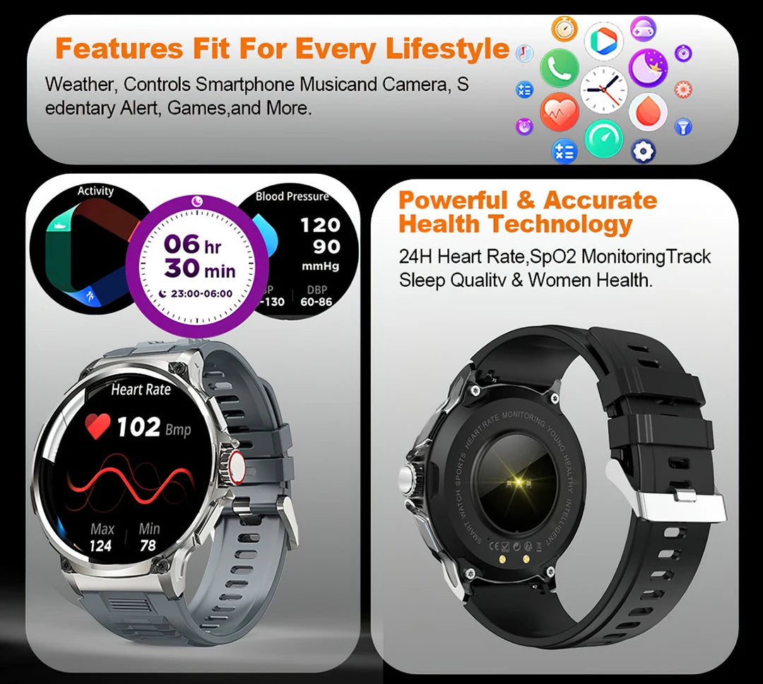 COLMI V69 1.85 Inch HD Bluetooth Call Smart Watch Men Sports Fitness Tracker Heart Monitor 710mAh Smartwatch For XIAOMI Android