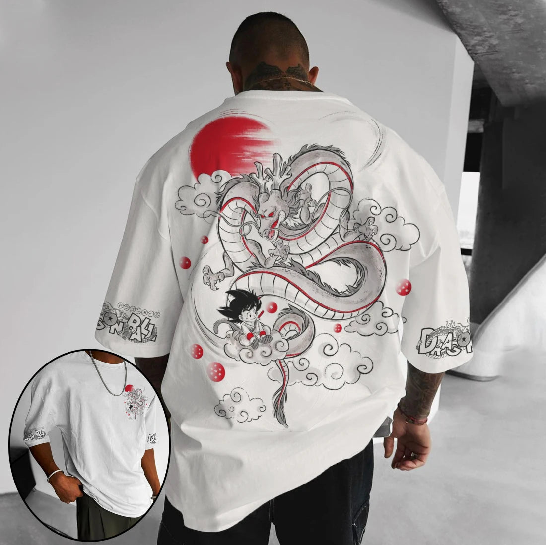 Dragon Ball Z-print T-shirt i bomuld med korte ærmer Son Goku Vegeta til mænd og kvinder Harajuku Y2k Tee vintage sommer-streetwear