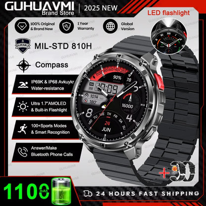 New Original 1100mAh Battery Men Smart Watch Outdoor GPS 10ATM Waterproof Bluetooth Call Sport Smartwatch For Android IOS Phones