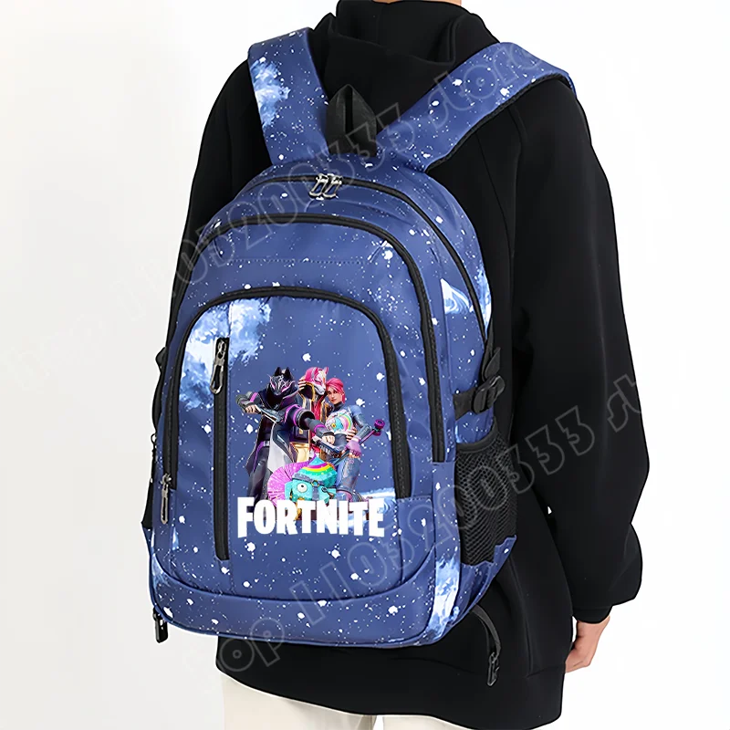Fortnite Starry Sky Backpack Large Capacity Waterproof Laptop Bag Game Character Print Student Pack Boy Girl Back to School Bag