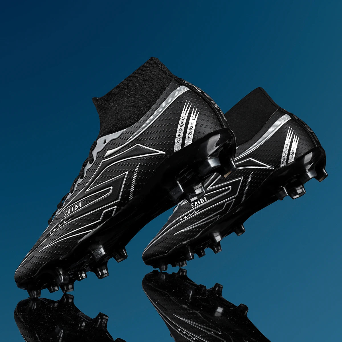 AG/FG Long Studs Soccer Shoes，PU Fabric Mixed Upper，TPU Sole Wear Resistant Anti Slip，Men Women Kids Youth Outdoor Sports