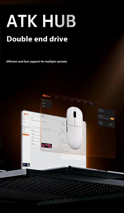 Rato Gaming Sem Fios ATK A9 Plus A9/A9 SE/A9 Pro Tri-Mode 8K Leve A9 Ultimate E-sports PC Presente Personalizado