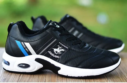 Baskets en cuir pour homme Chaussures décontractées et polyvalentes Chaussures de course d'extérieur antidérapantes Chaussures de skate tendance pour homme Zapatos Homme