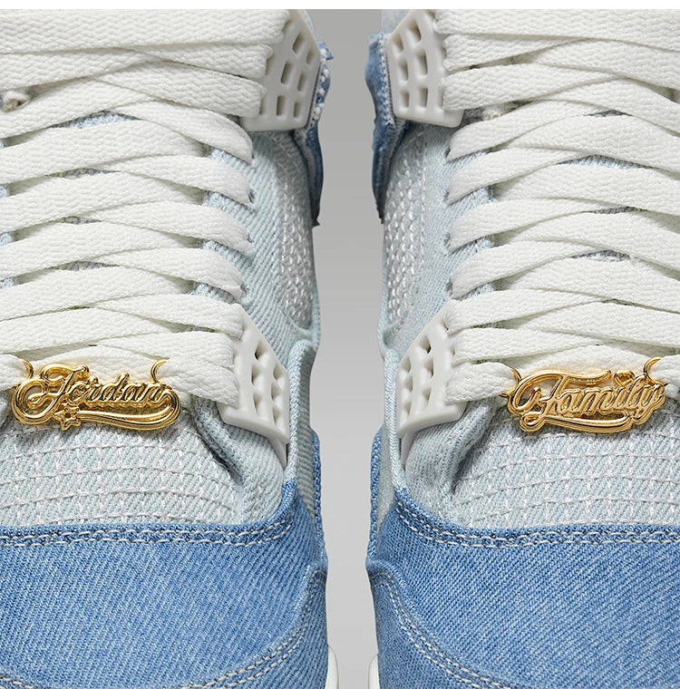 Nike genuine JORDAN women's air cushion shock-absorbing mid top denim basketball shoes IB6716-100