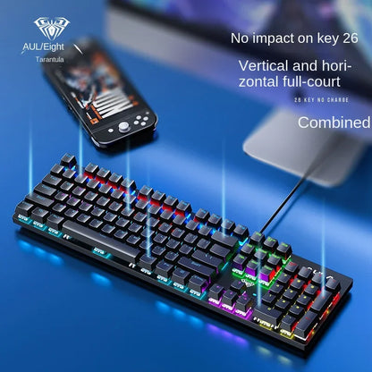 Wired Mechanical keyboard Gamer USB Keyboards gaming Backlit Musical 100% Computer 104 keys keyboard Ergonomic PC keyboard