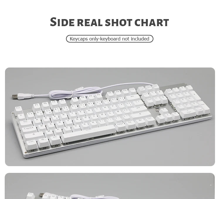 104 Teclas Keycaps Retroiluminadas Coreano Francês Russo Espanhol Alemão para Teclado Mecânico com Switch MX, Perfil OEM, Teclas ABS DIY