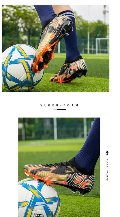 New Men Soccer Shoes Cleats High-quality Football Boots Hot-selling Sneakers Grass Non-Slip Boys Match Outdoor High-top Light