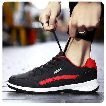 Leather Sneakers for Men, Casual Shoes, Soft Bottom, Outdoor Walking Shoe, Sports, Four Seasons