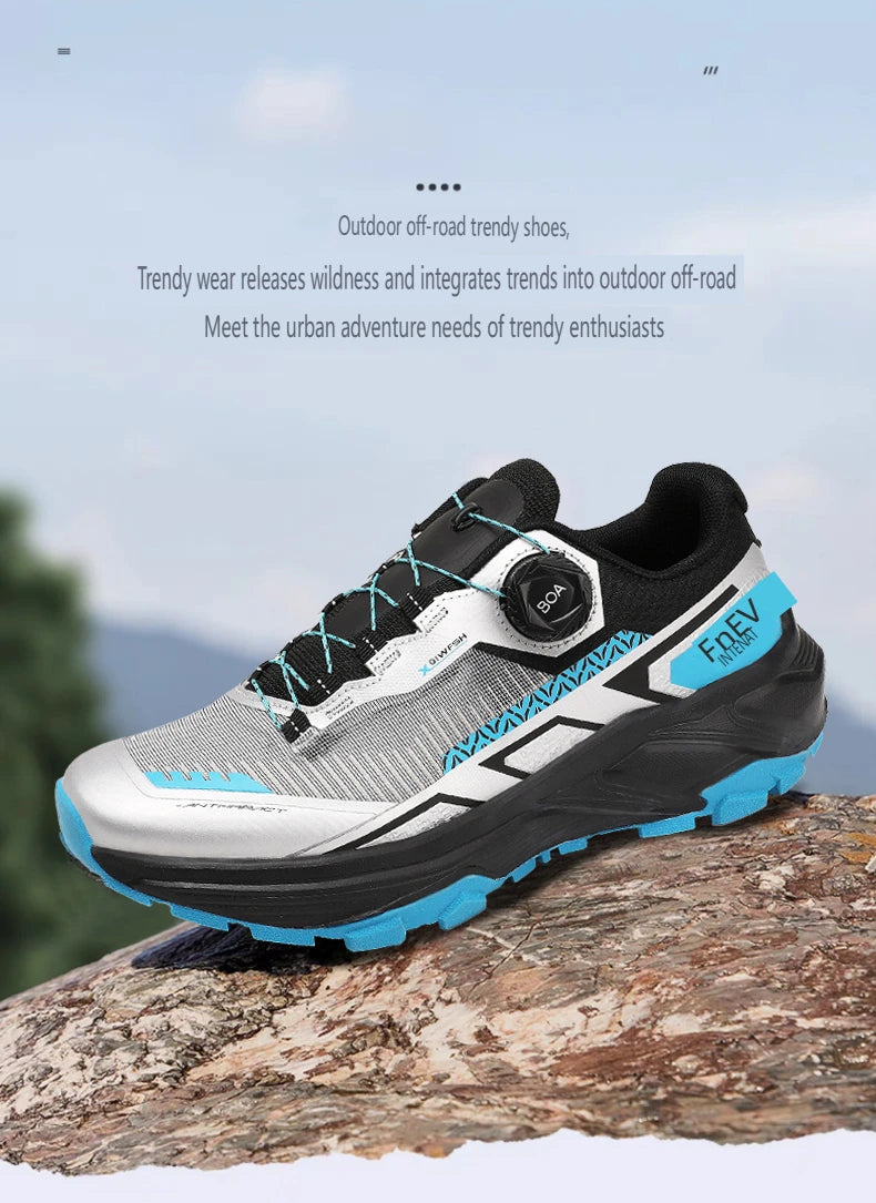 Spring & Summer Men's Running Shoes  Outdoor Hiking,Wear-Resistant Trail Shoes with BOA Closure,Breathable Sports & Casual Style