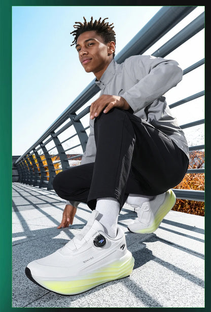 Men's High Platform Running Shoes | Breathable Mesh Athletic Sneakers | Rotating Buckle Quick Wear Casual Walking Shoes