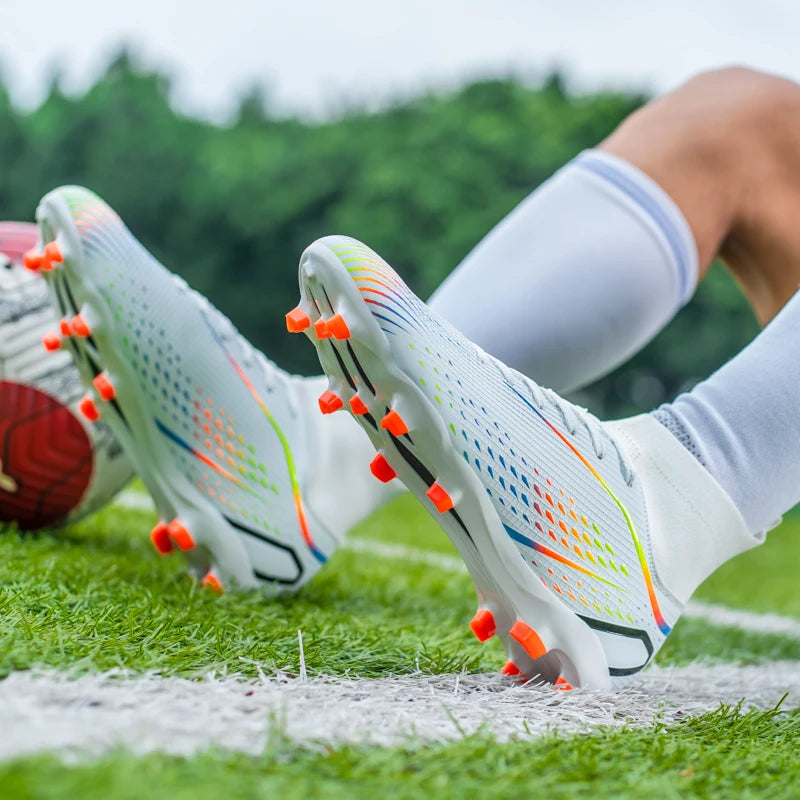 New Men Soccer Shoes Men Grass Breathable Soft Outdoor Football Shoes Cleats Long Spikes Comfortable Training Sport Shoes Men