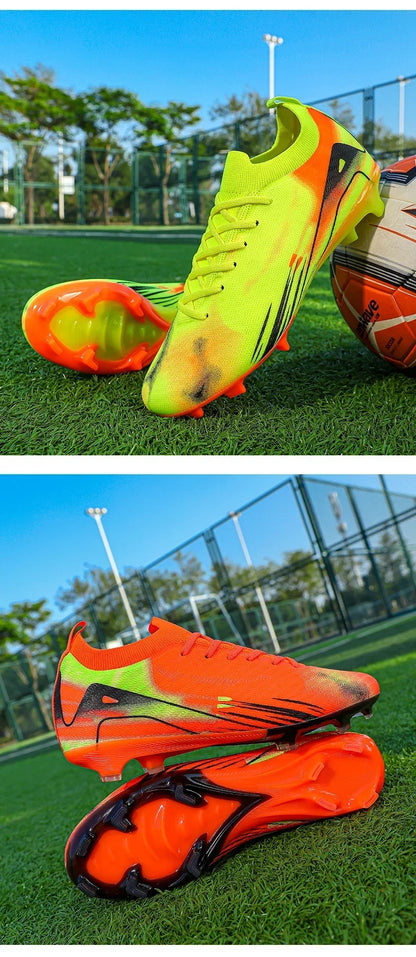 New Men Football Boots Match Soccer Shoes FG Ultralight Drop Shipping Training Shoes Cleats Outdoor Soccer Non-Slip Long Spikes