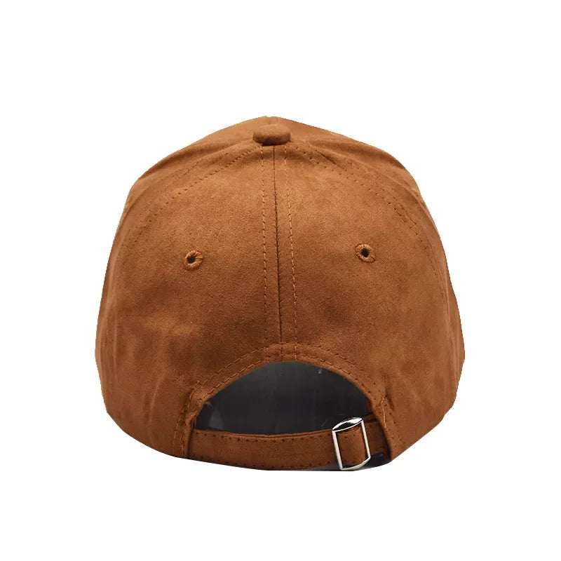 Casquette de baseball en daim en gros, automne-hiver, pour hommes et femmes, casquette unie d'hiver, style urbain, unisexe, ajustable, décontractée, unie, Gorra Caps