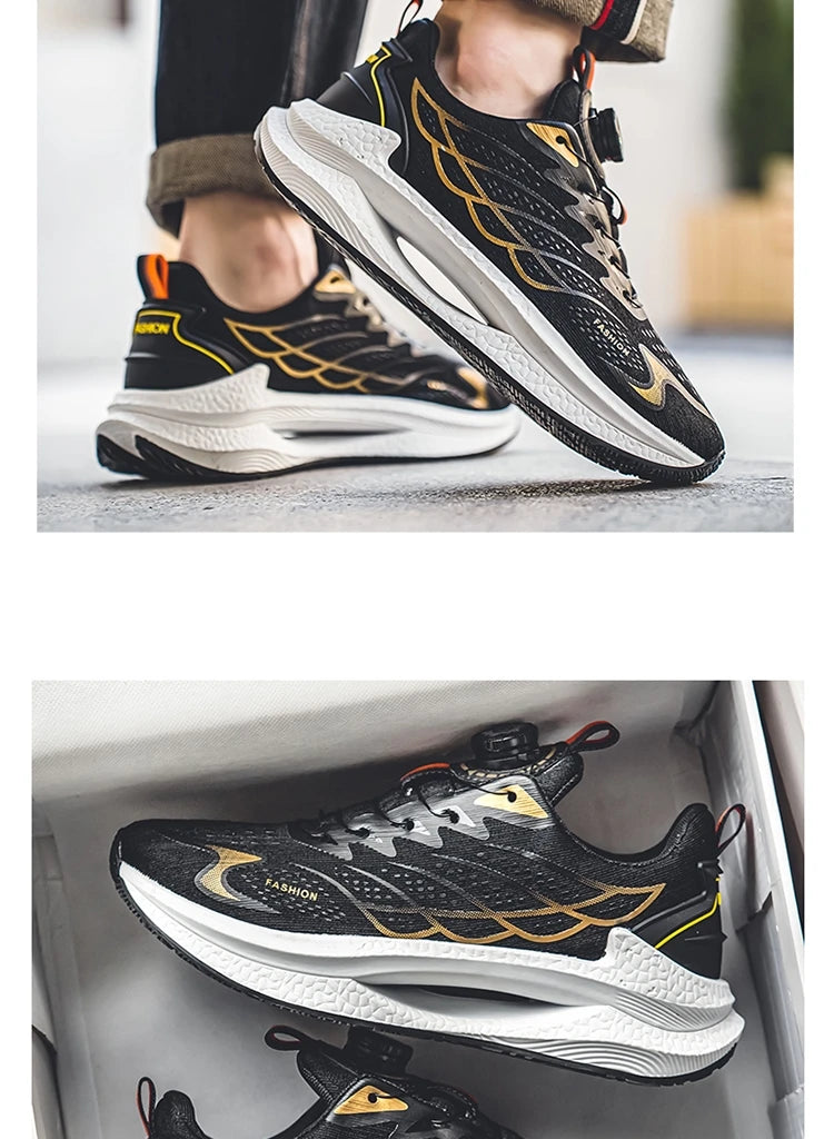 Letnie, oddychające, codzienne buty sportowe dla mężczyzn, nowe, modne i wszechstronne buty do biegania z oddychającą siateczką i obrotową klamrą, odpowiednie do uprawiania sportów na świeżym powietrzu i do codziennego noszenia