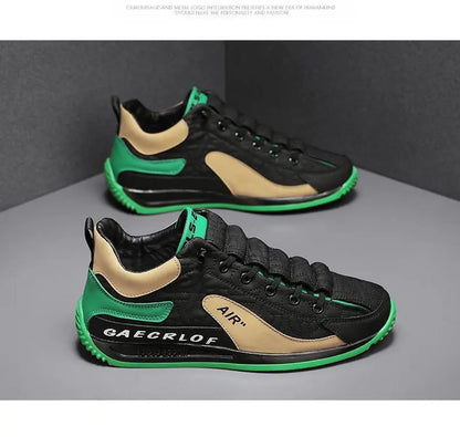 Men's Casual Sports Shoes Breathable Comfortable Flat Heel Low Cut Lace up Leather Upgraded Version of the Classic AGAM Shoe
