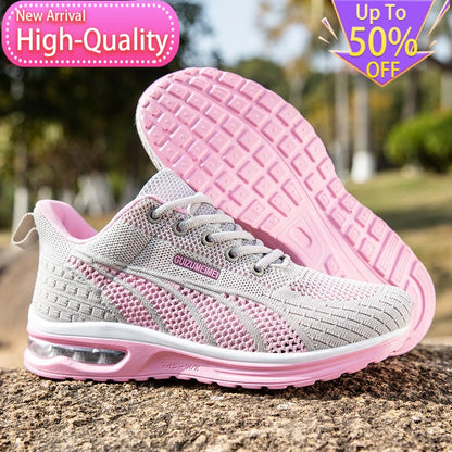 New Summer Rebound Womens Sports Shoes Lightweight Shock-absorbing Running Shoes Marathons Foot Protection Balance Walking Shoes
