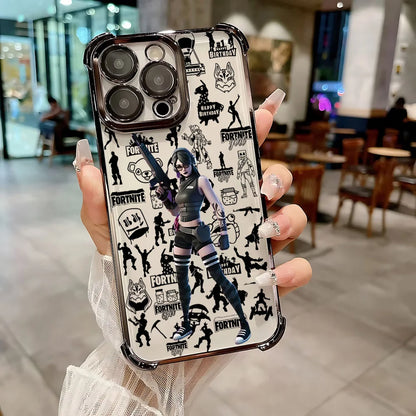 Capa de telemóvel Hot Game F-Fortnites Plating para Samsung A37 A57 A07 A36 A16 A06 A35 A55 A25 A26 A05s A15 A54 A34 A24 A14 A05 4G 5G