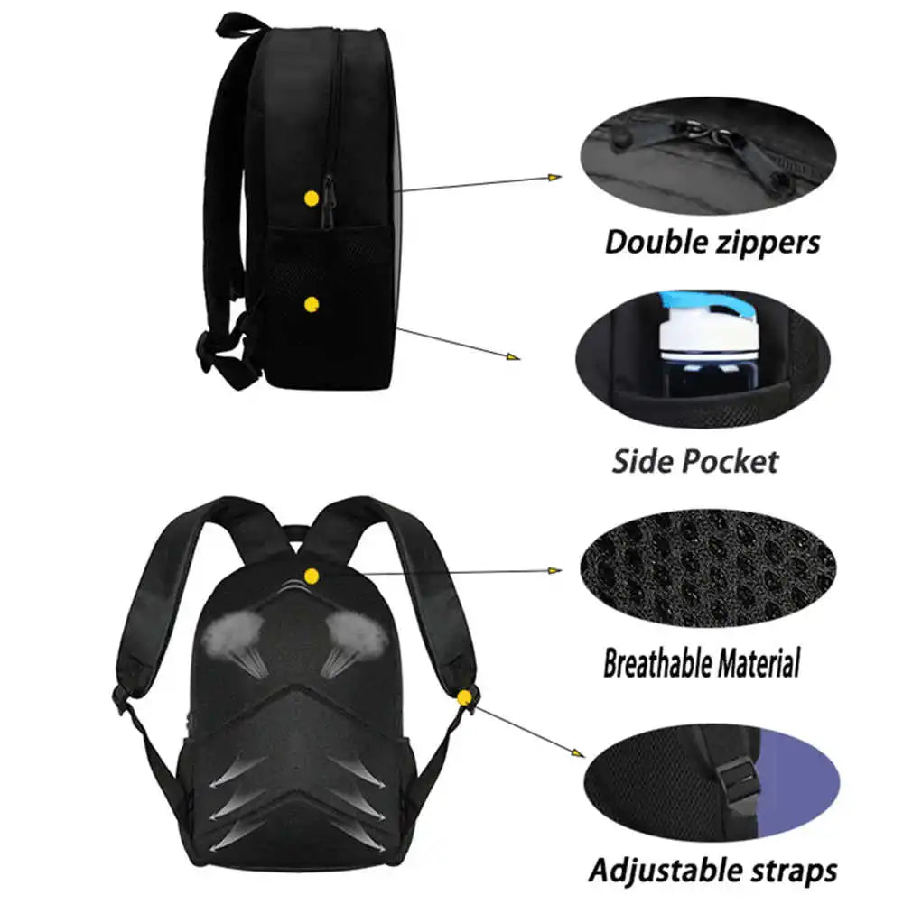 Conjunto de Mochila Fortnite Cartoon de 3 Peças Unissexo para Rapazes e Raparigas, Mochila com Bolso Frontal, Mala a Tiracolo e Estojo, Presente Ideal