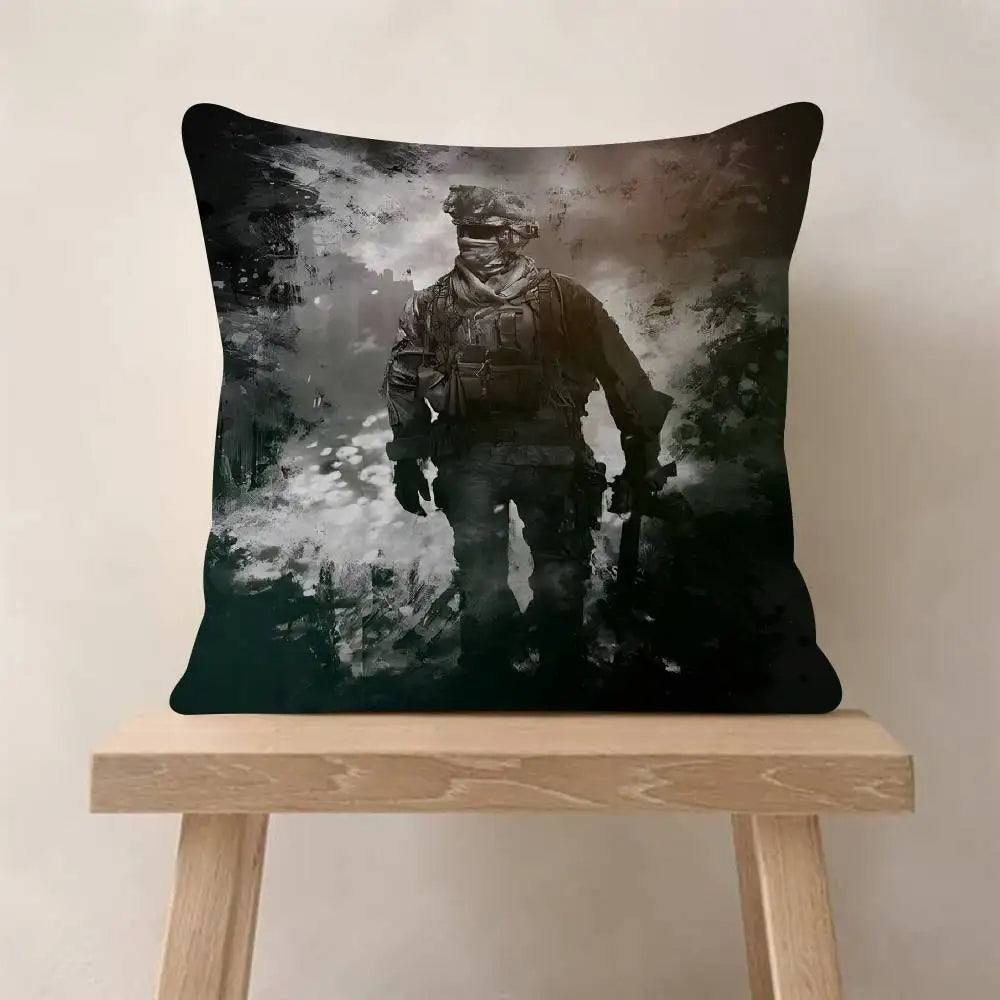 Klasická hra C-Call Of D-Duty personalizovaný polštář s obrázkem a textem, bytová dekorace, dárek do domácnosti, 45x45cm
