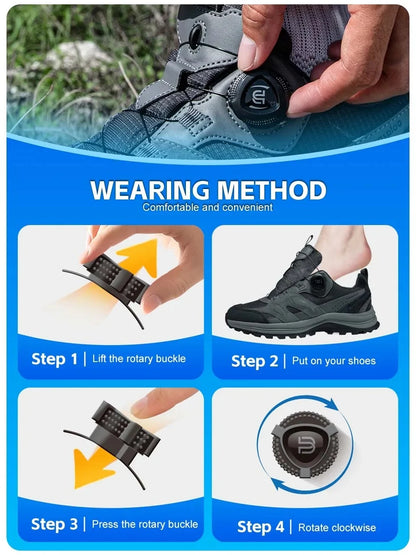 Baasploa Men Hiking Sneakers Brand High Quality Trekking Climbing Shoes Male Rotating Button Luxury Designer Outdoor Sneakers