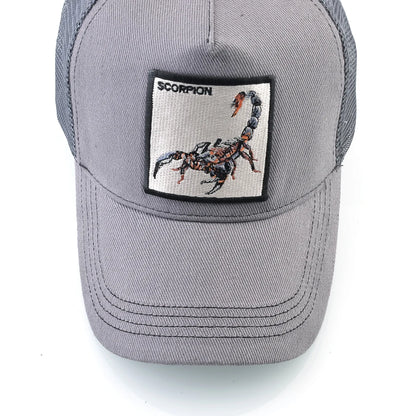 Unisex trucker kapa s vezenim Scorpion zakrpama, muška bejzbol kapa, ženska snapback hip hop kapa, vanjska kapa s prozračnim vizirom