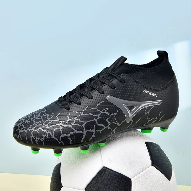 Men Ankle Football Boots Outdoor Grass Cleats Unisex Soccer Shoes Long Society Spikes FG Professional Football Shoes Chuteira