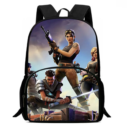 Classic Game Fortnite Kids Backpacks for Boys and Girls, Student Birthday Gift, Child School Bags with Large Capacity, Durable Camping Rucksack