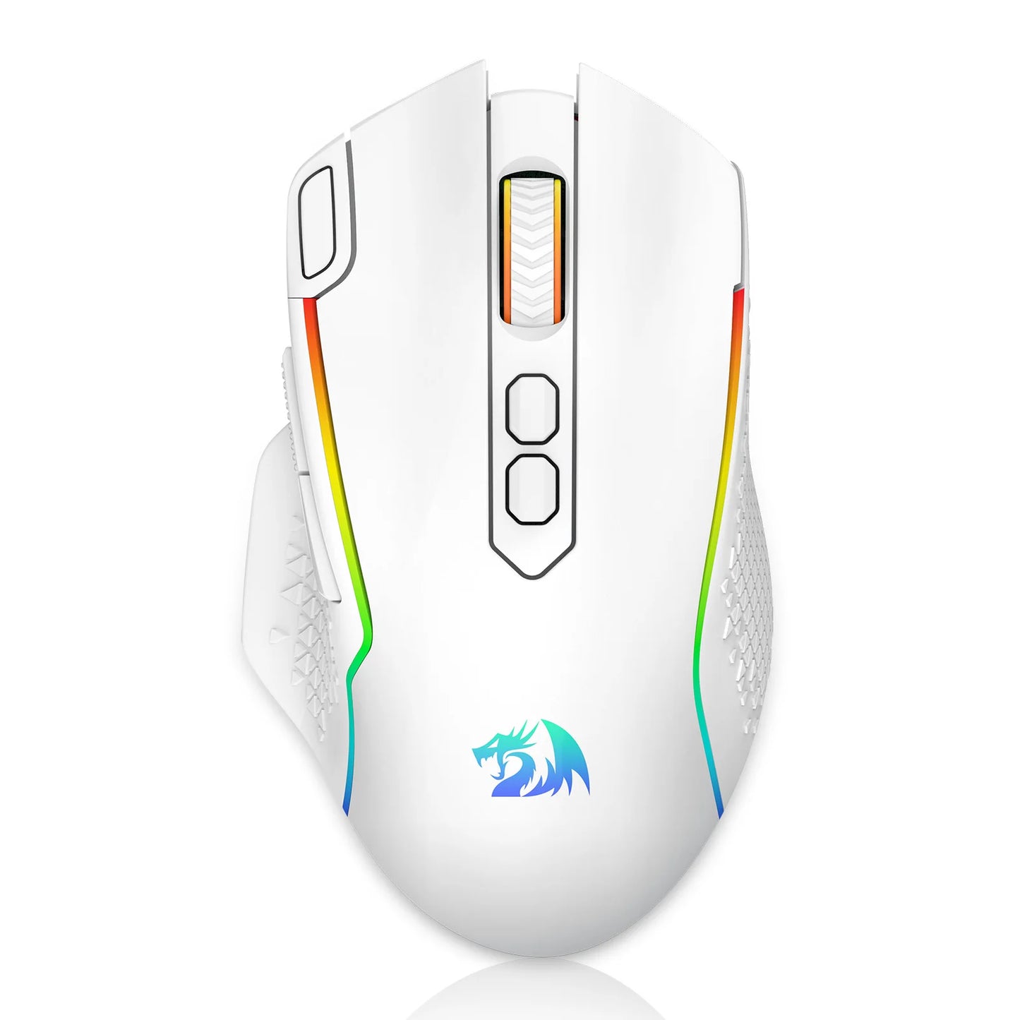 Mouse da gaming wireless Redragon M810 Pro, 10000 DPI, mouse da gamer cablato con tasto Rapid Fire, 8 pulsanti macro, nero/bianco