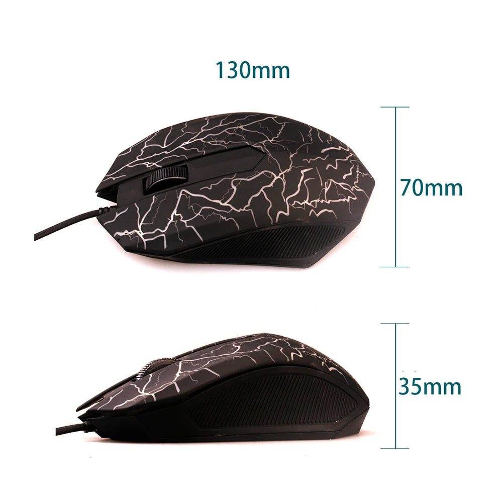 Rato gaming com fios USB 2400 DPI, rato profissional para gamer com retroiluminação LED, rato ergonómico para computador, PC, portátil e MacBook