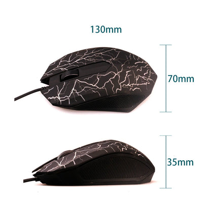 Rato gaming com fios USB 2400 DPI, rato profissional para gamer com retroiluminação LED, rato ergonómico para computador, PC, portátil e MacBook