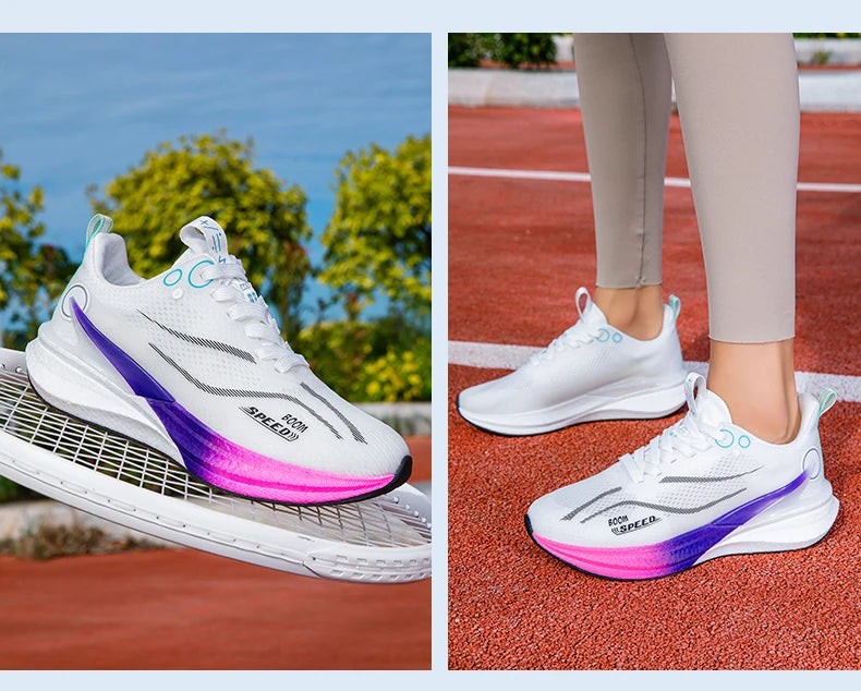 Men Carbon Board Running Shoes Marathon Long-Distance Running Sports Shoes Support Stable Casual Women Breathable Running Shoes