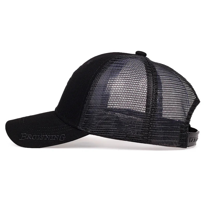 Embroidered Totem Baseball Hat, High Quality Hip Hop Outdoor Mesh Hat, Sunshade, Breathable Truck Hat