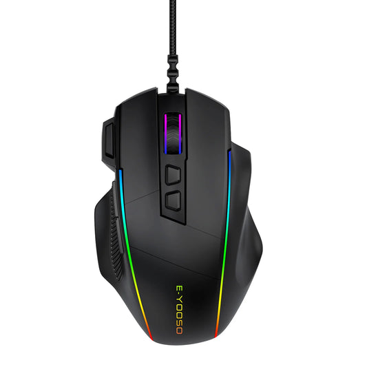 E-YOOSO X49 Wired Gaming Mouse 12400 DPI RGB Gaming Mouse with 8 Programmable Buttons, Ergonomic Wired Gaming Mouse for PC, Laptop & Gaming
