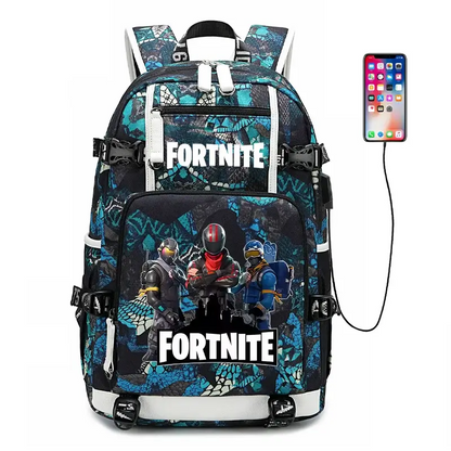 Fortnite-Print-Schülerrucksack für Jungen und Mädchen, Schulrucksack mit großem Fassungsvermögen, wasserdicht, leicht und strapazierfähig, Geburtstagsgeschenk