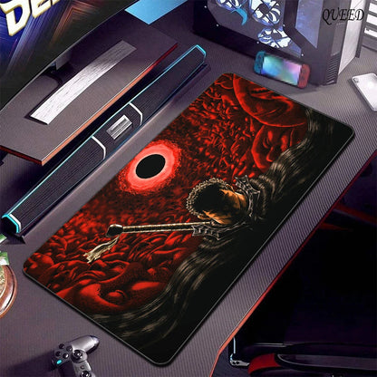 Gaming Accessories Varmilo Keyboard Computer Mousepad CS GO LOL Mouse Pad Berserk Guts Anime Dywan Gamer 900X400 XXL Desk Mats