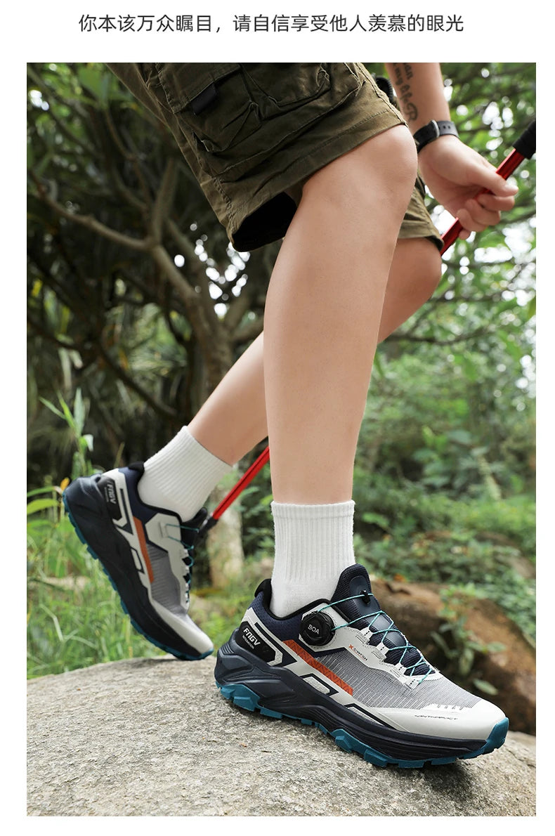 Spring & Summer Men's Running Shoes  Outdoor Hiking,Wear-Resistant Trail Shoes with BOA Closure,Breathable Sports & Casual Style