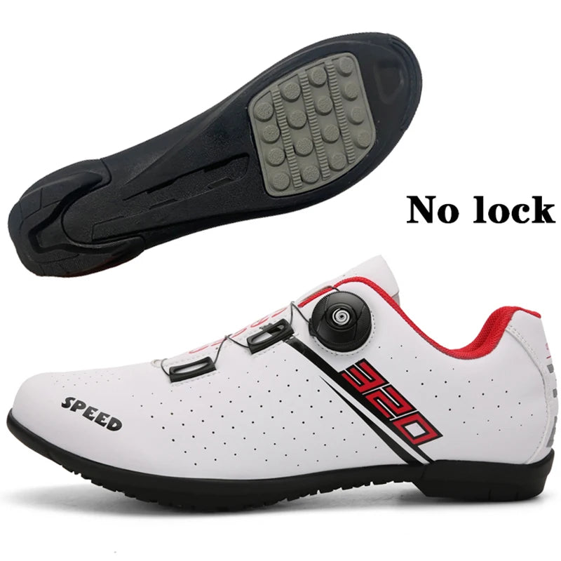 Professional Cycling Shoes Rubber Outsole Knob Buckle Shoes MTB Women Lockless Indoor Cycling Men Cross-Country Cycling Shoes