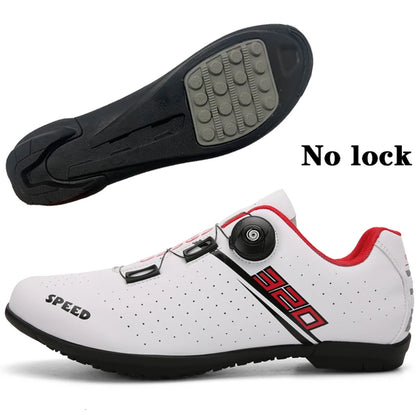 Professional Cycling Shoes Rubber Outsole Knob Buckle Shoes MTB Women Lockless Indoor Cycling Men Cross-Country Cycling Shoes