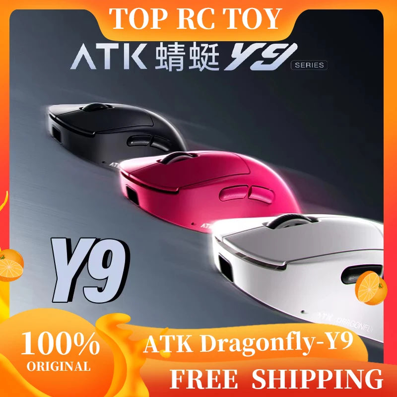 Rato Gaming Sem Fios ATK Dragonfly Y9 PAW3950 Ultra Nordic54L15 8Khz de Alto Desempenho para Computador, Escritório e Acessórios de Rato